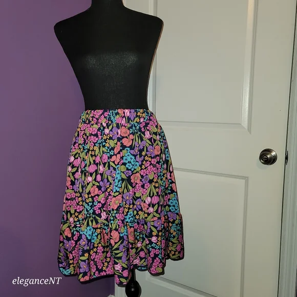 SHEIN Curve Boho Floral Mini Skirt Size 1X NWOT Bohemian Cottage Core - Picture 2 of 10